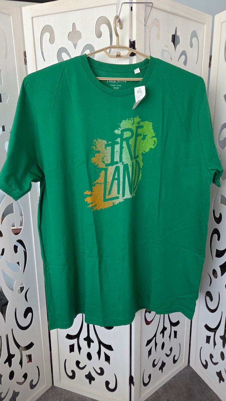 True Nation Ireland DXL Graphic T Shirt 5XLT Big Tall Green NWT  100% Cotton Tee